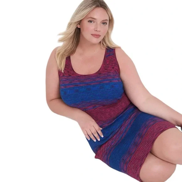 Lane Bryant Dresses Lane Bryant Blue And Pink Sleeveless